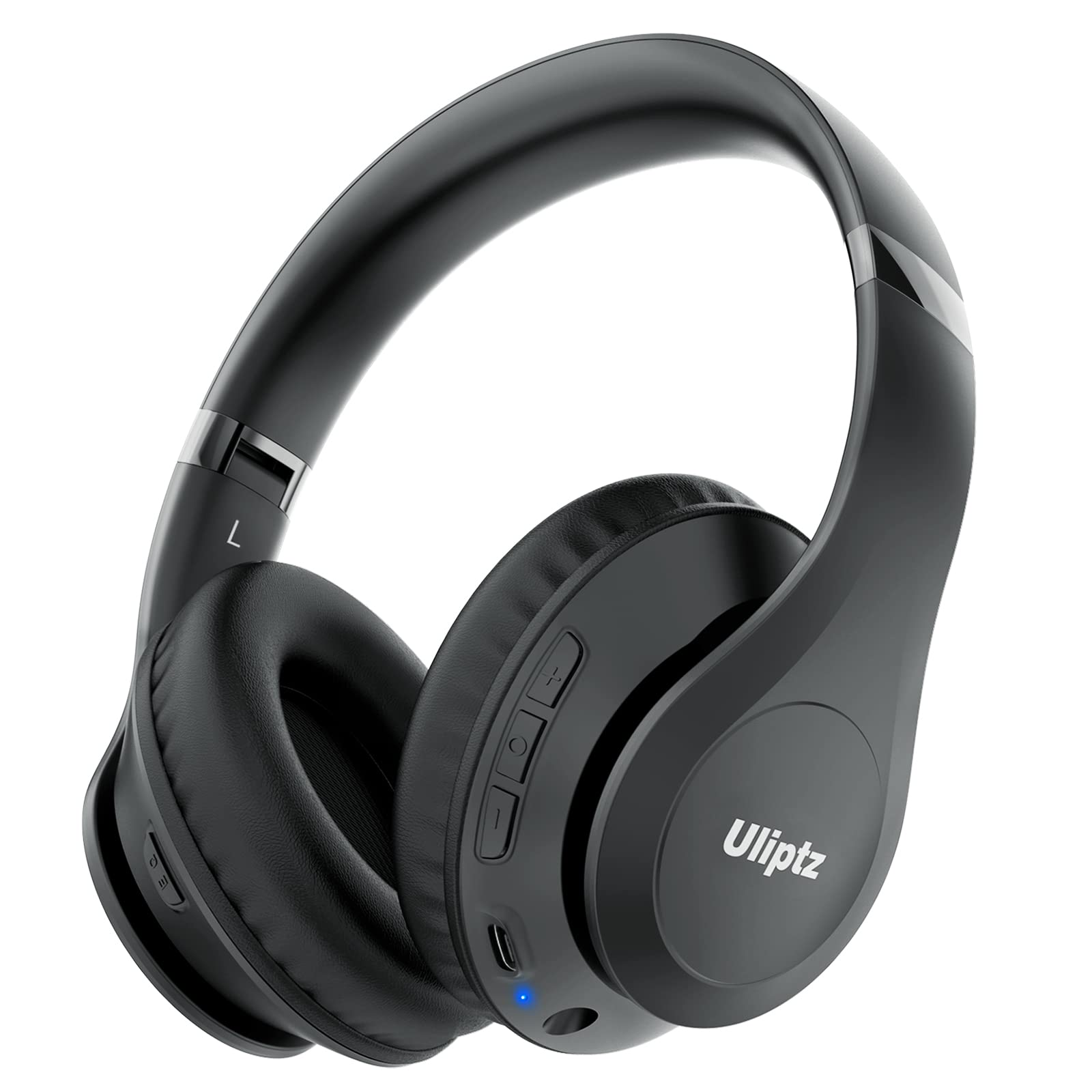 Uliptz vista frontal del auricular mostrando diseño plegable y apariencia profesional