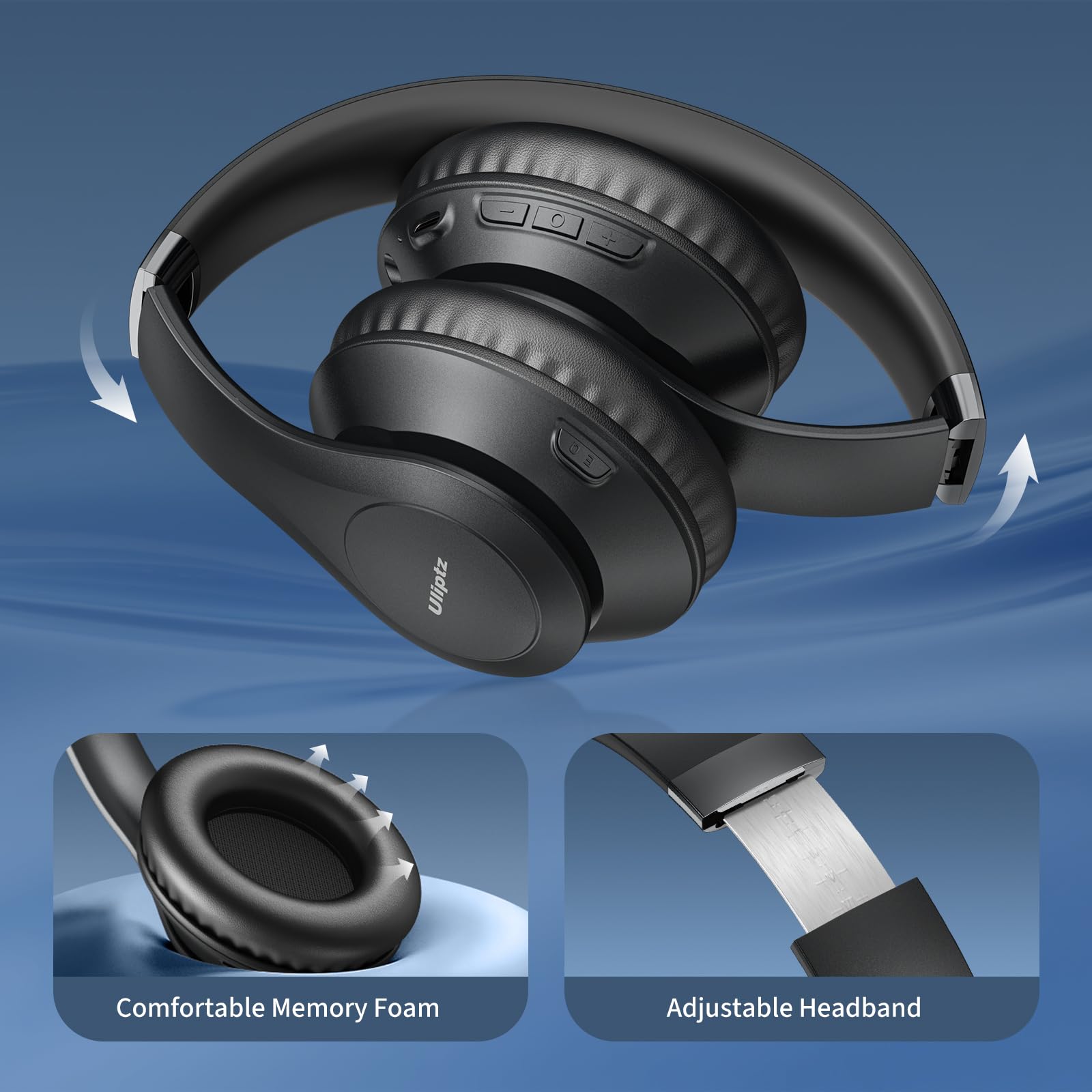 Uliptz auriculares plegados dentro de una mochila para transporte fácil