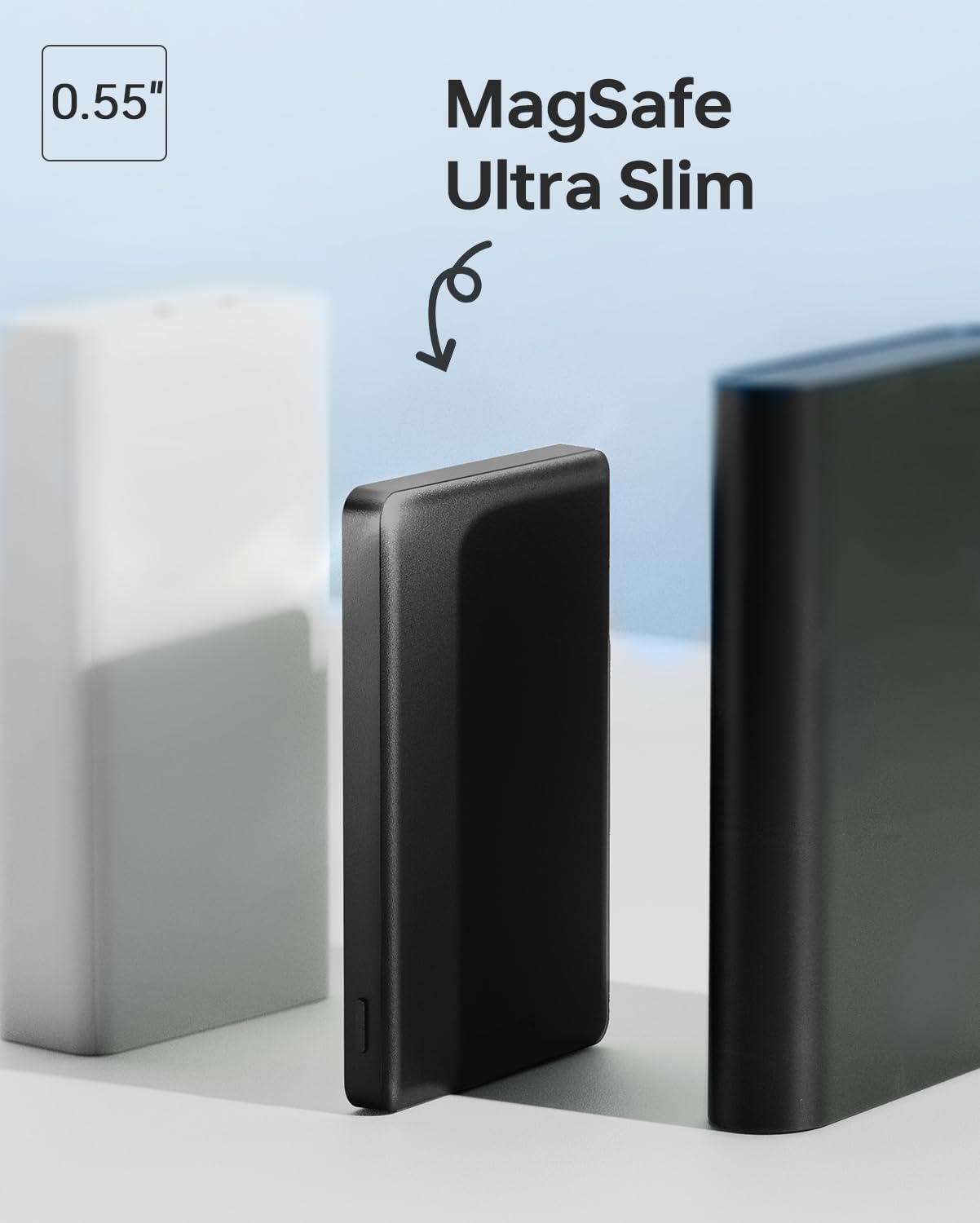 ULiXWH unido por MagSafe a iPhone mostrando carga inalámbrica segura