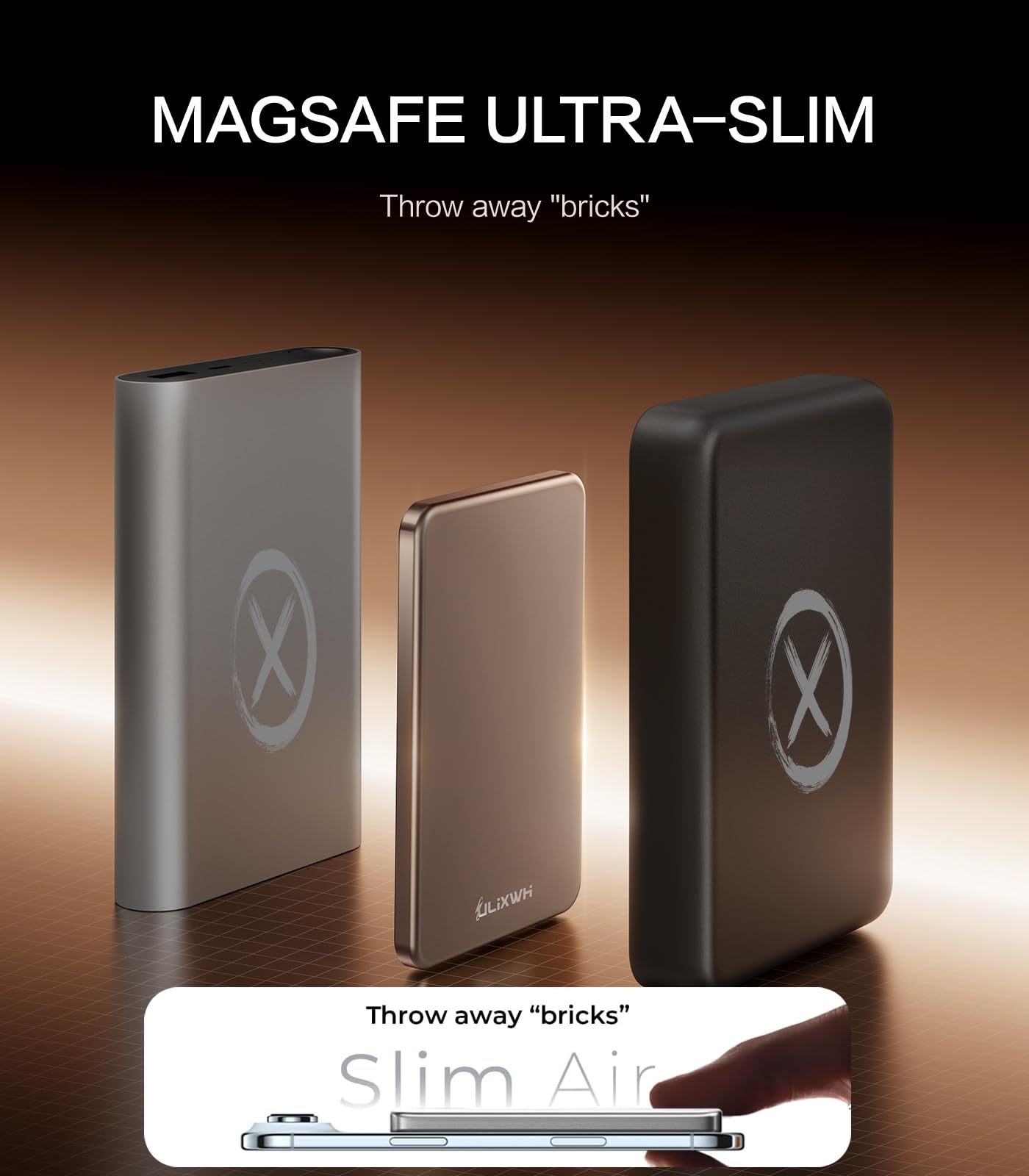 ULiXWH vista lateral ultra slim demostrando portabilidad y finura