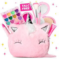 ULOVEME bolso unicornio esponjoso mostrando diseño y facilidad de transporte