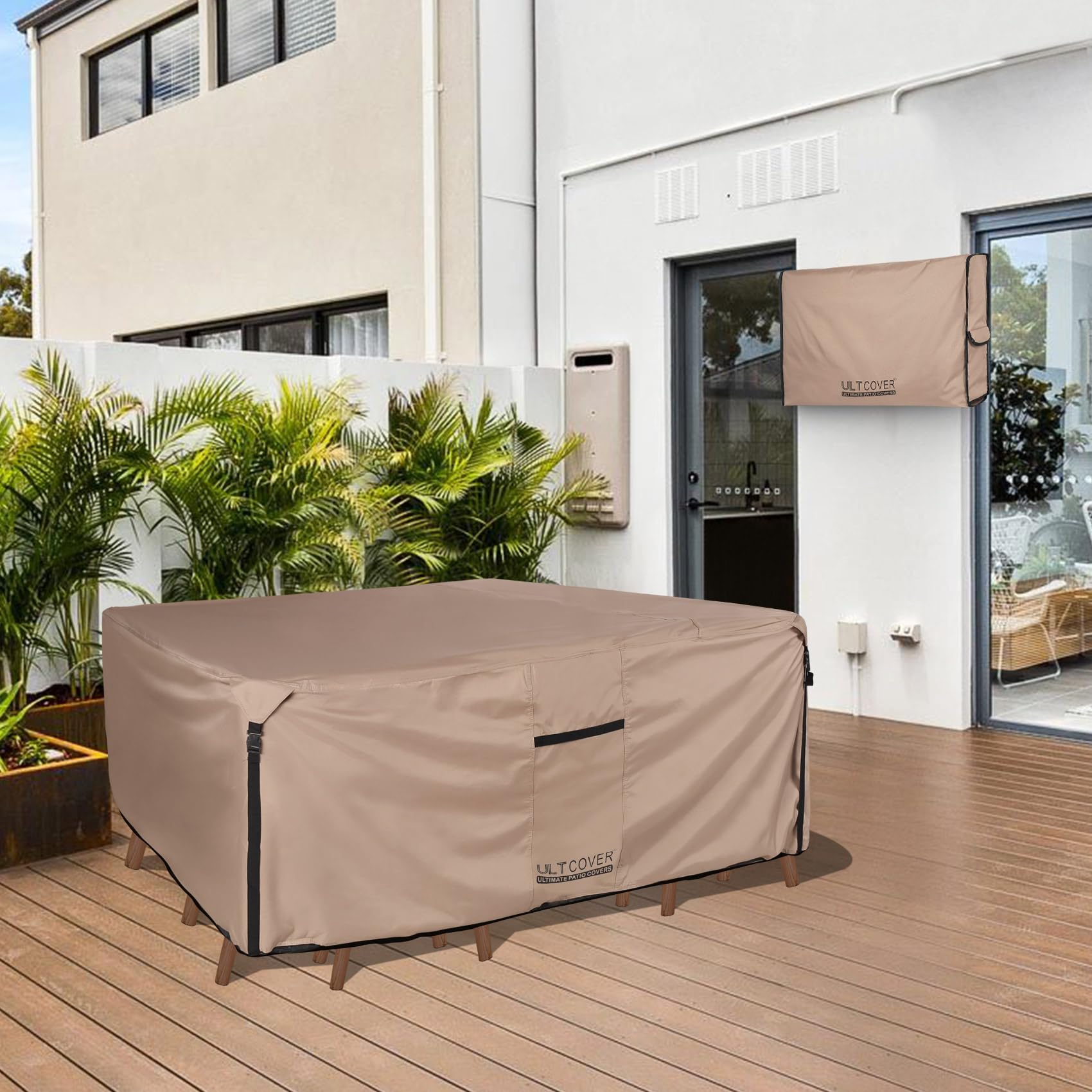 ULTCOVER comparación de tamaño sobre mesa real para verificar compatibilidad