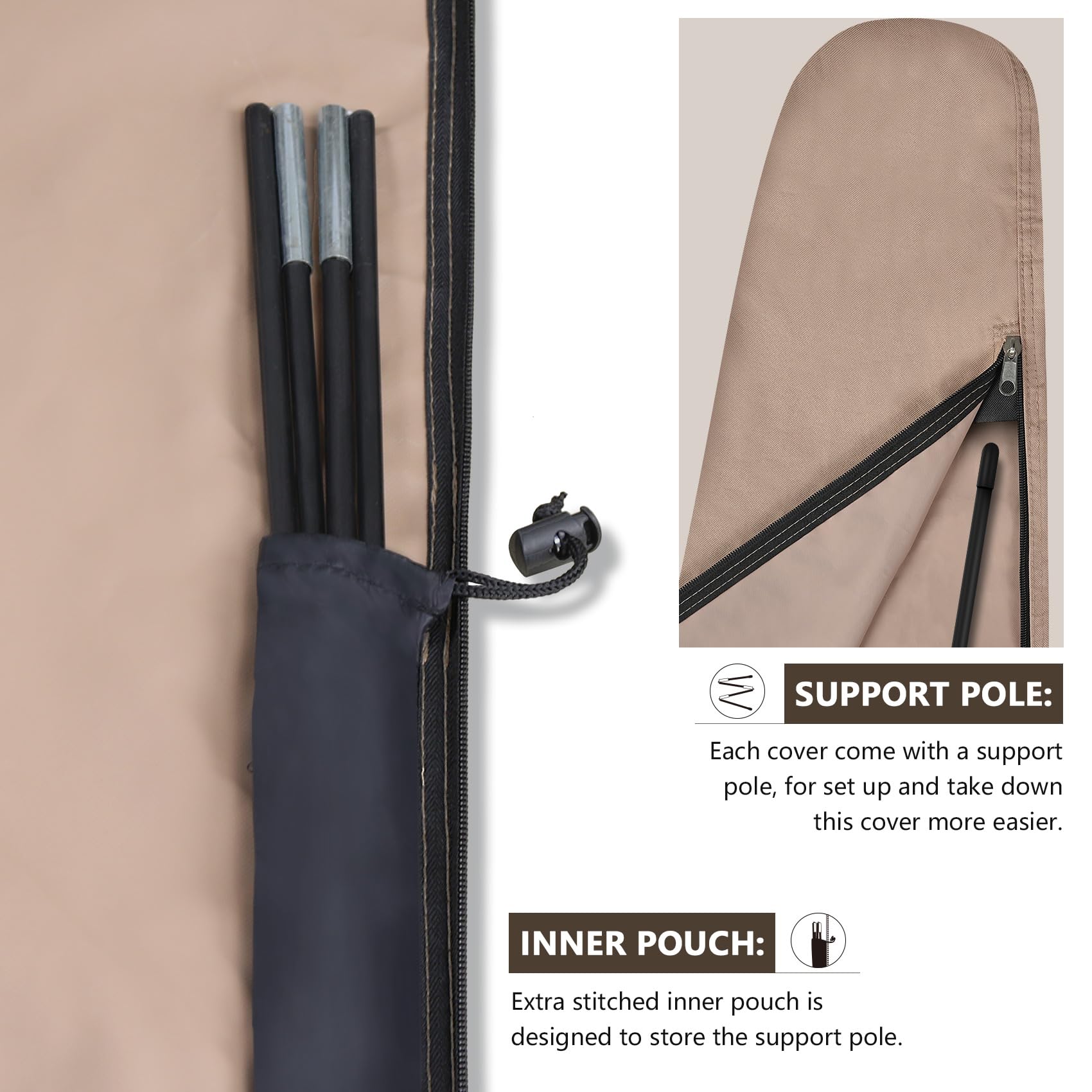 ULTCOVER elastic hem with toggle keeping cover tight in wind