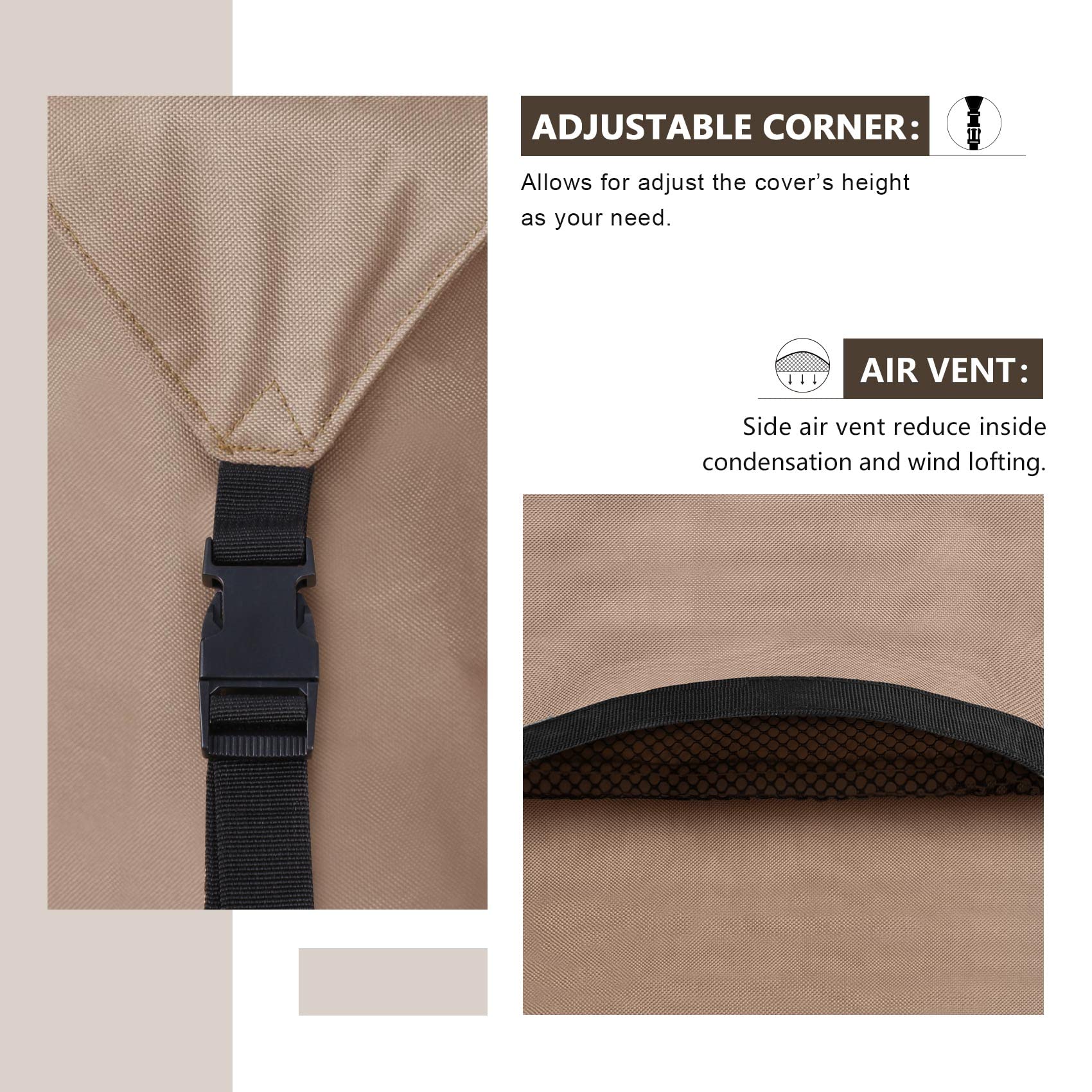 ULTCOVER funda colocada en terraza protegiendo muebles y aspecto cuidado