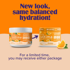 Ultima Replenisher orange powder texture in hand showing fine mixability benefit