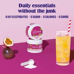 Ultima Replenisher side label showing nutrition facts and benefits