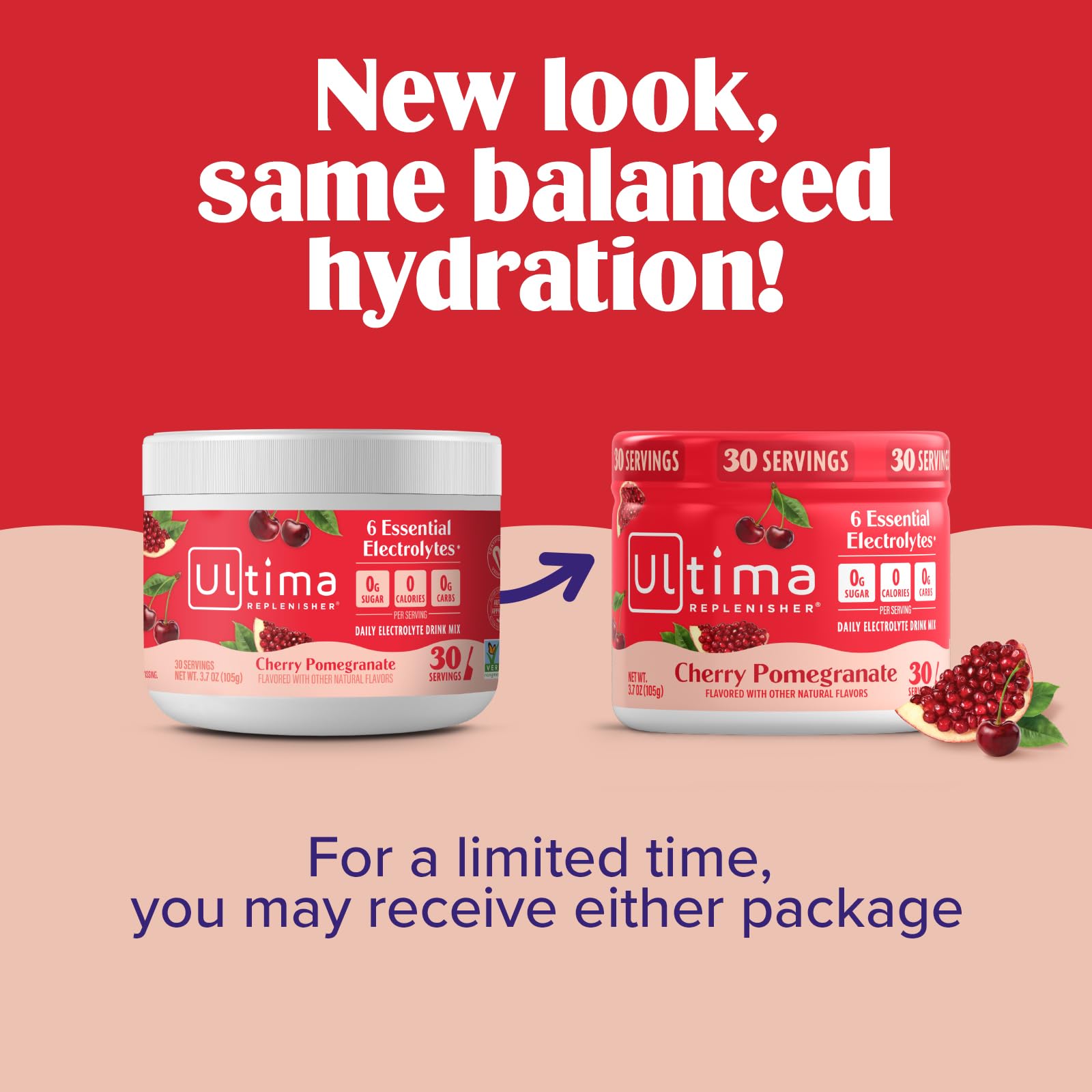 Ultima Replenisher scoop filled with powder ready to mix for easy serving