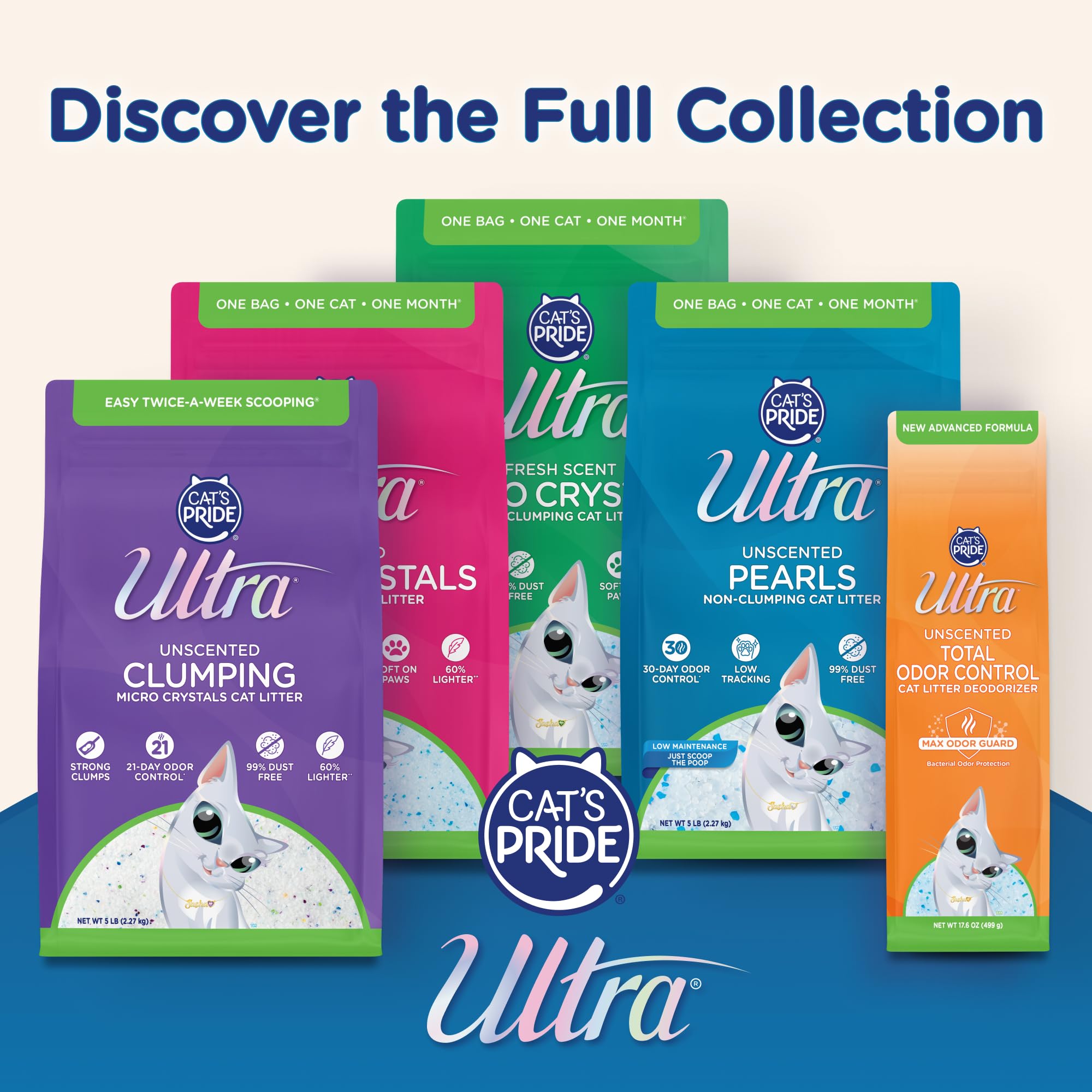 ULTRA tres bolsas de 5 lb organizadas para facilitar recarga mensual