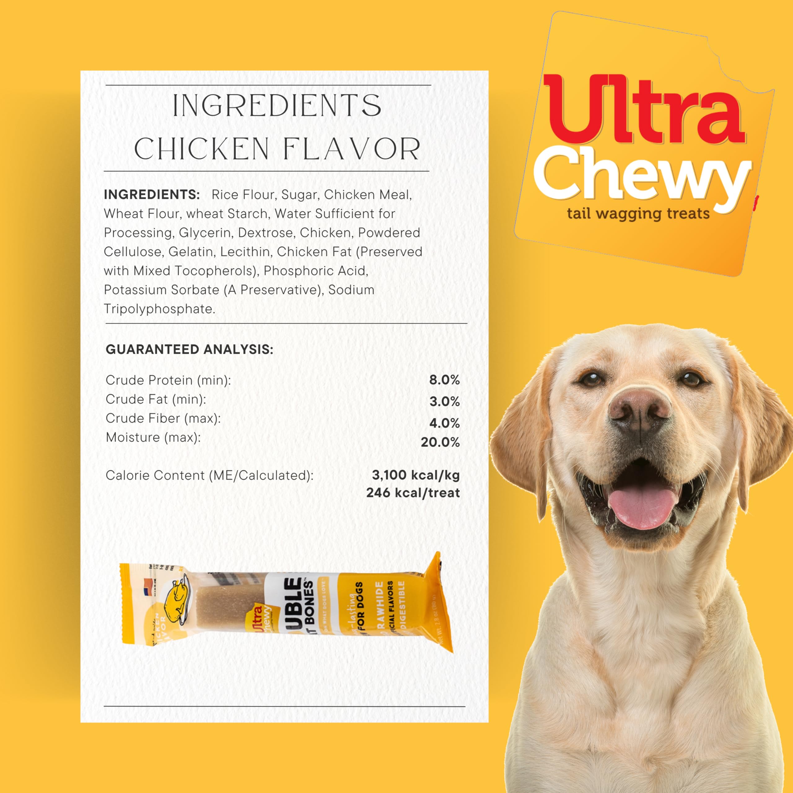 Ultra Chewy caja abierta con nueve unidades lista para almacenamiento