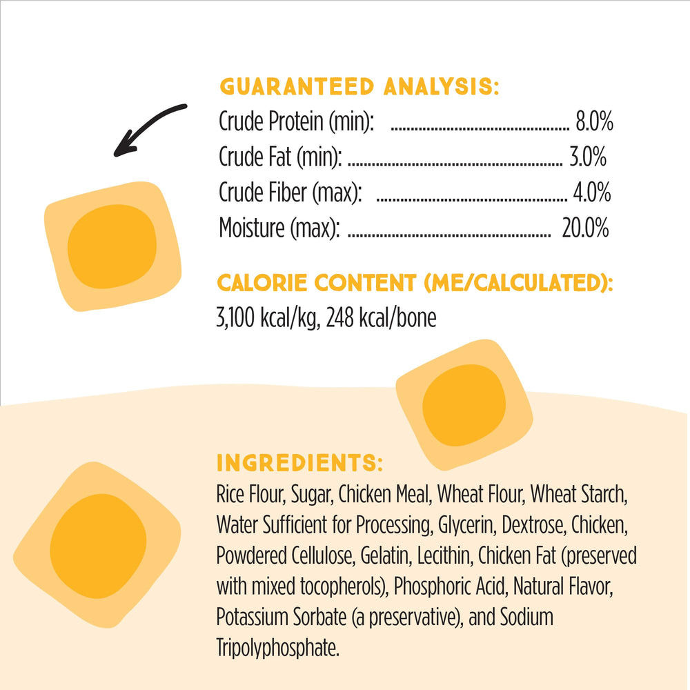 Ultra Chewy etiqueta con ingredientes, fabricado en USA y calidad