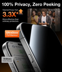 UltraGlass detailed 3D curved edge fitting iPhone 15 Pro for full-edge protection