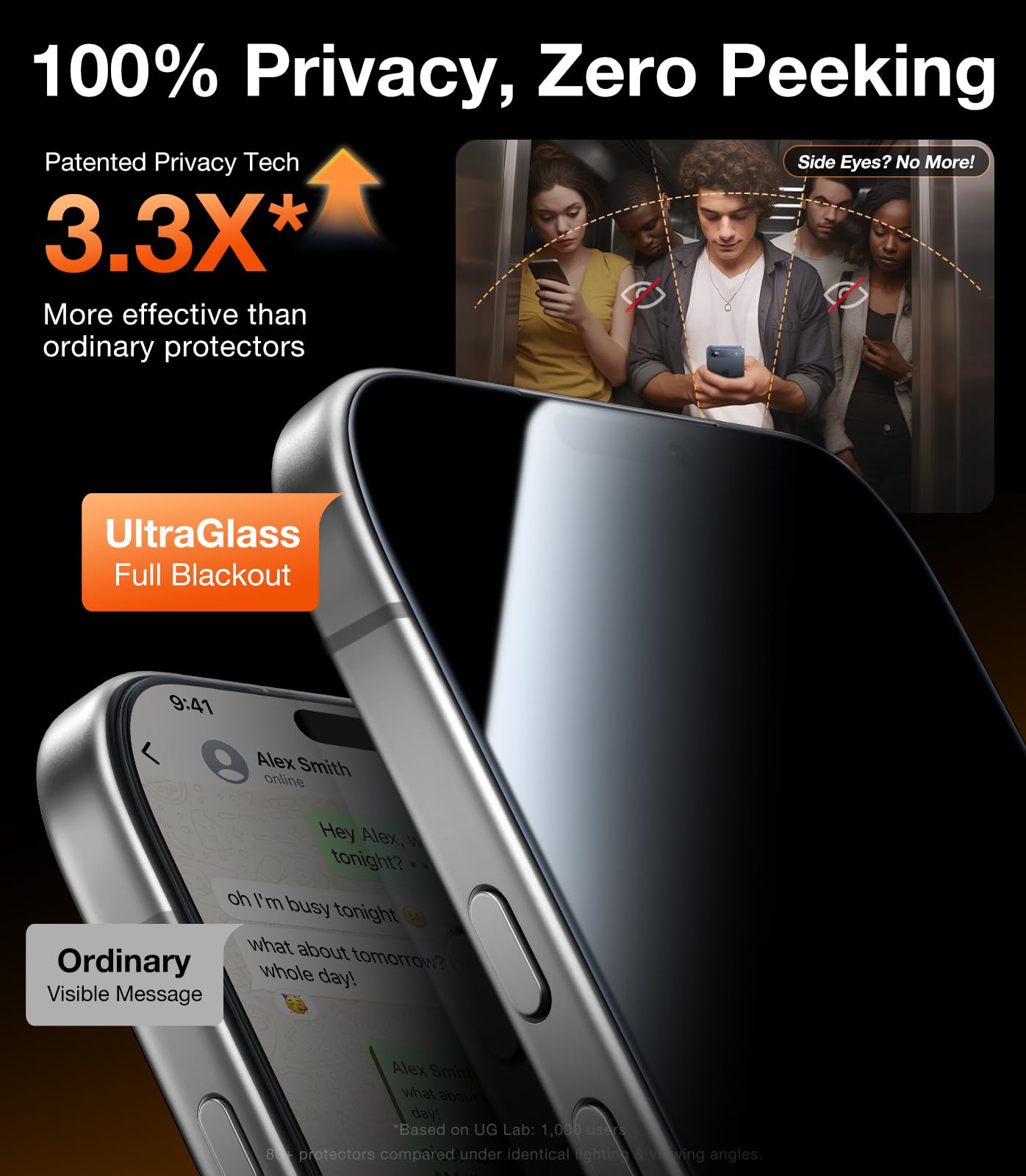 UltraGlass detalle del borde 3D curvado que protege los cantos del iPhone
