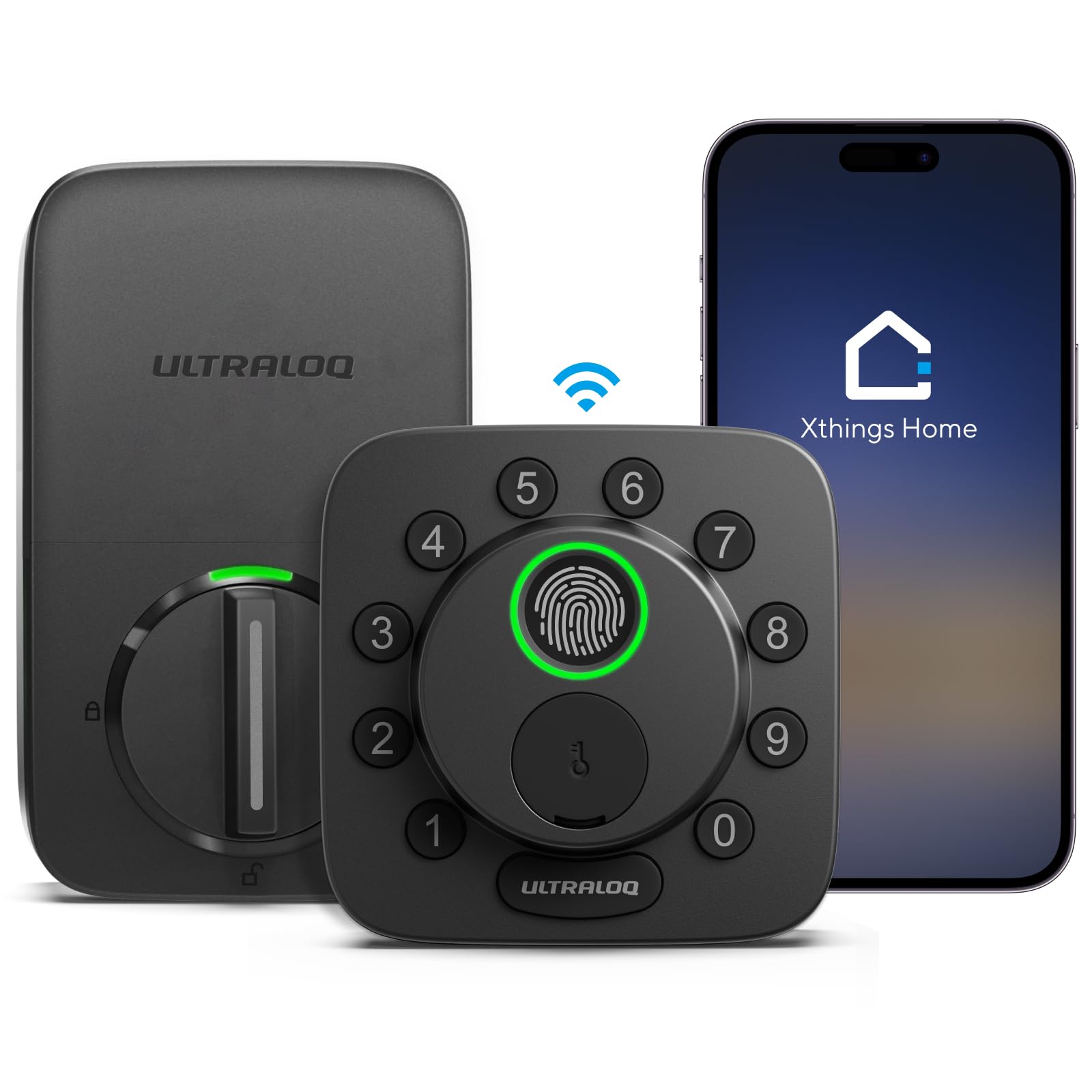 ULTRALOQ Bolt SE vista frontal mostrando panel de acceso, elegante y robusto