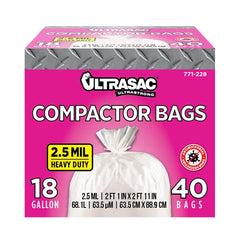 Ultrasac frente del paquete mostrando cantidad y tamaño, práctico para almacenamiento