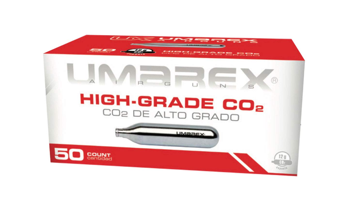 Umarex pack frontal de 50 cartuchos 12 g mostrando embalaje protector y fiabilidad