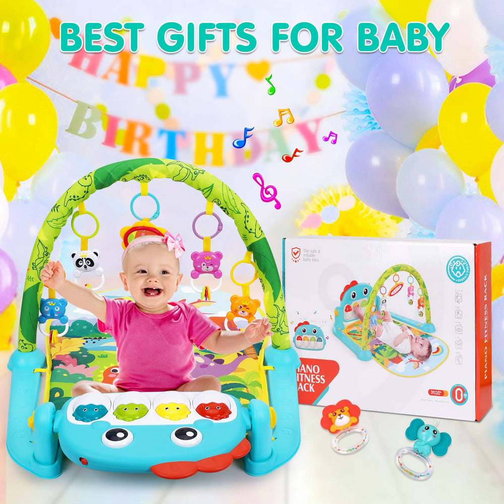 UMIKU alfombra en uso con bebé en tummy time, favorece levantar la cabeza y movimiento