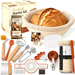 Umite Chef kit abierto mostrando las 26 piezas para hornear, facilita empezar rápido