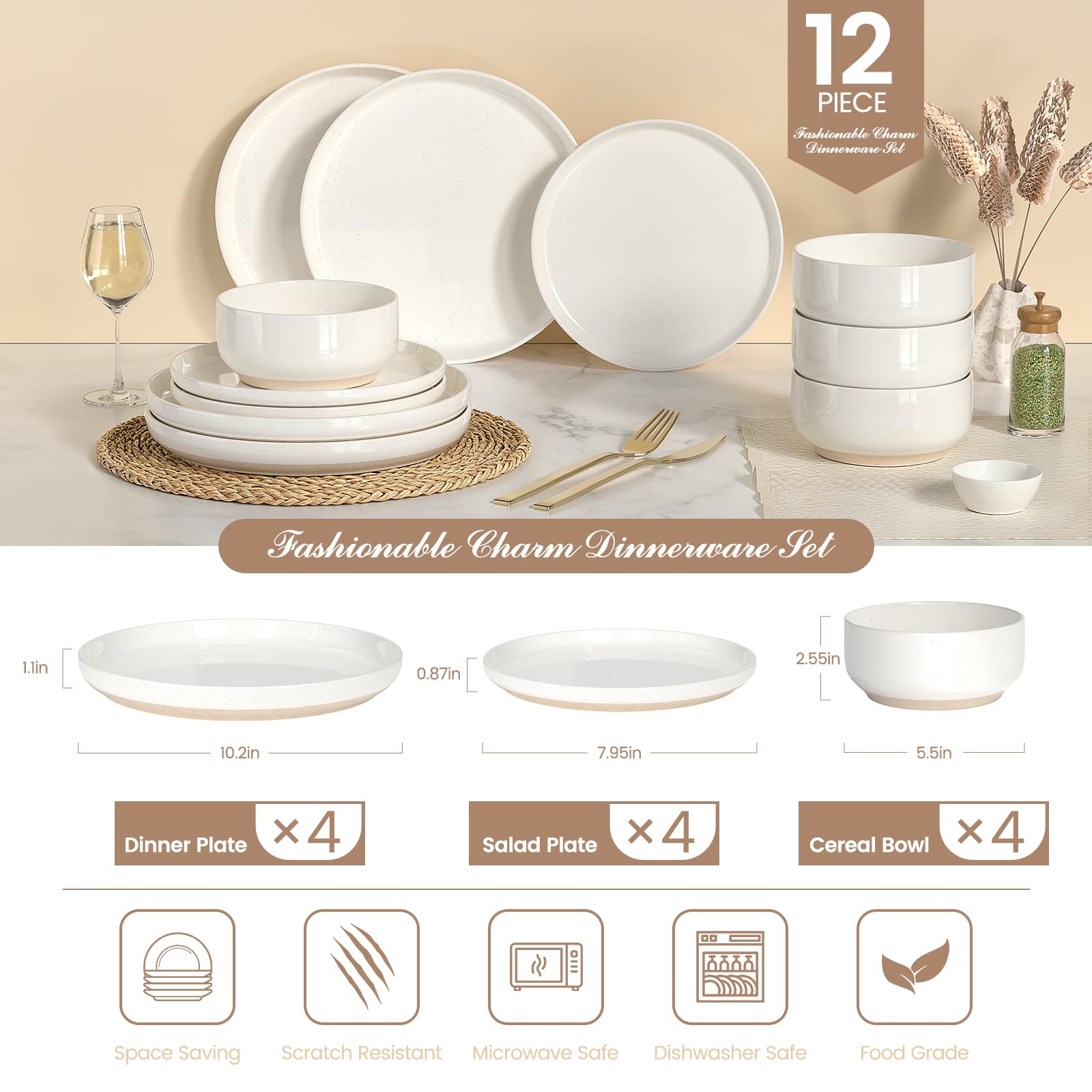 Umite Chef primer plano del plato principal resaltando acabado moteado durable