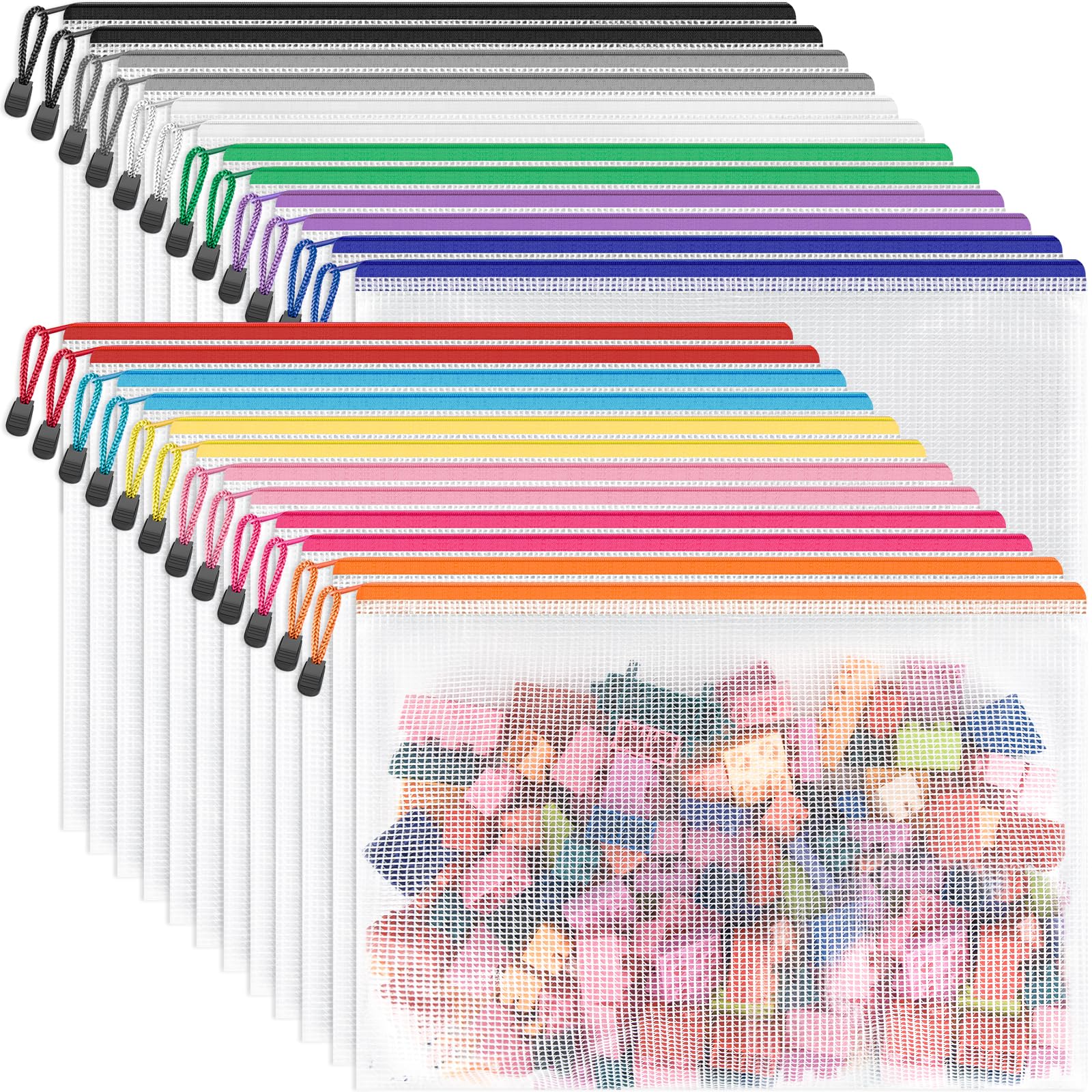 Umriox funda A4 frontal mostrando colores y cierre, organización práctica