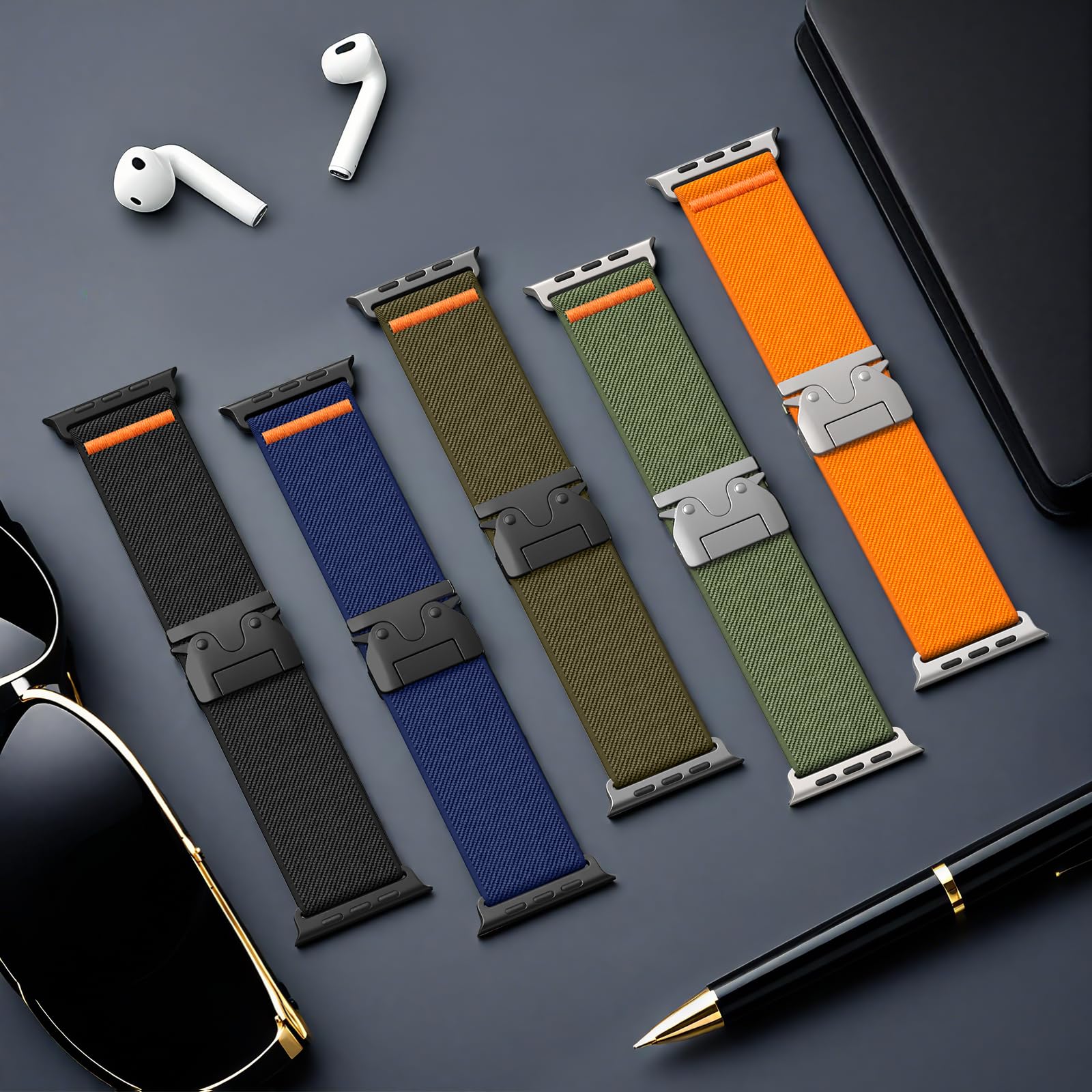 Unbeinst comparación de tamaño junto a un Apple Watch para elegir talla adecuada fácilmente