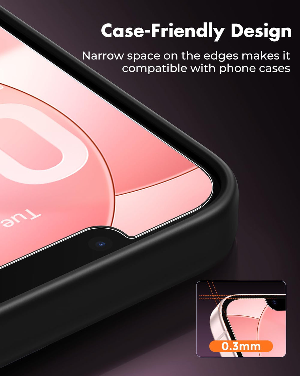 UNBREAKcable protector ya aplicado en iPhone 17e, acabado invisible