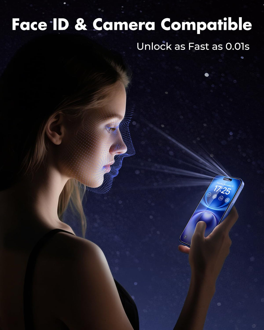 UNBREAKcable protector aplicado en iPhone 16 con funda, compatibilidad comprobada