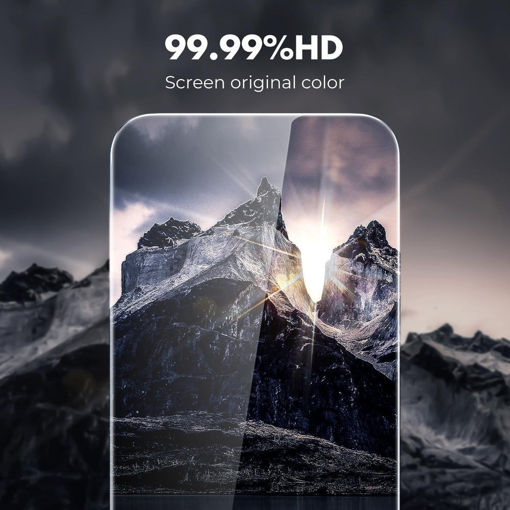 UNBREAKcable protector en mano sobre iPhone 16 Pro Max mostrando compatibilidad con Face ID