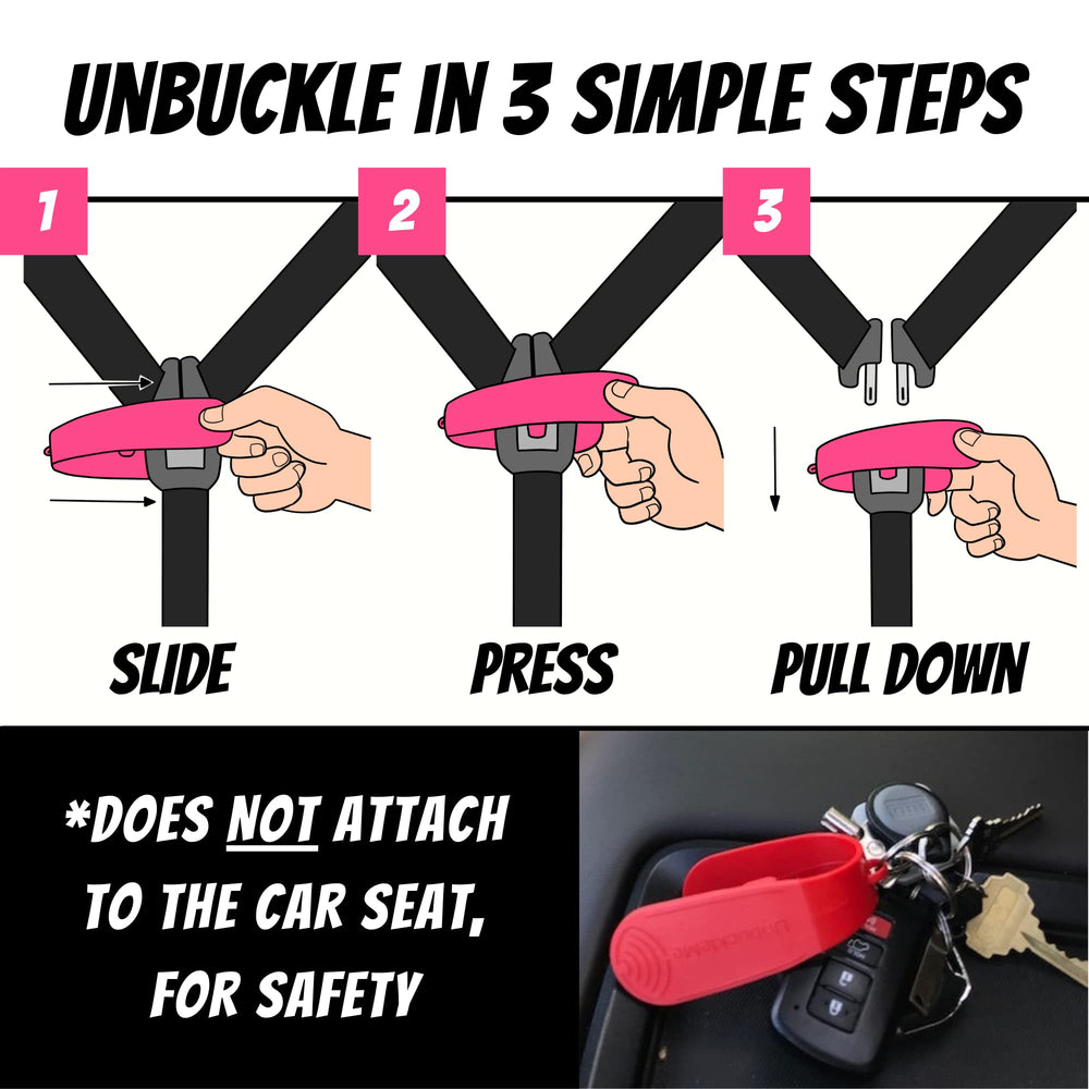 UnbuckleMe comparación de tamaño junto a una mano para evaluar portabilidad y control