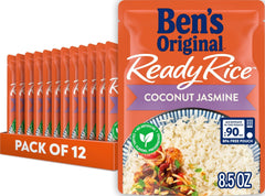 UNCLE BEN'S paquete frontal mostrando arroz coco jazmín y uso práctico