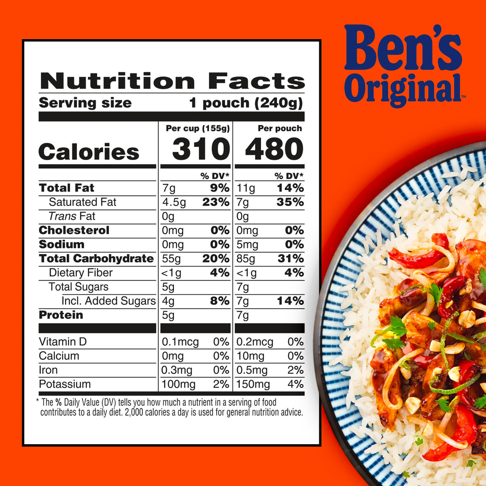 UNCLE BEN'S mesa de cena con arroz como guarnición, ambiente familiar acogedor