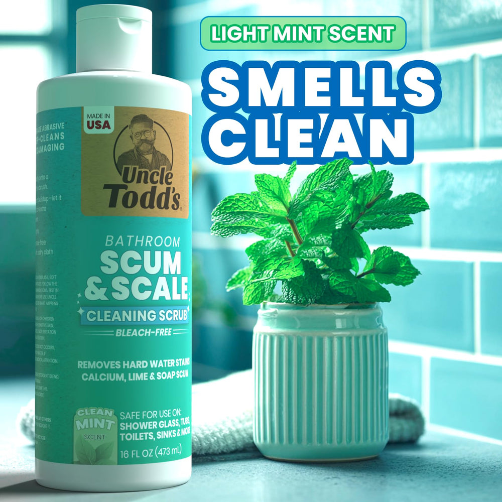 Uncle Todd's en un baño real mostrando resultado brillante y aroma menta