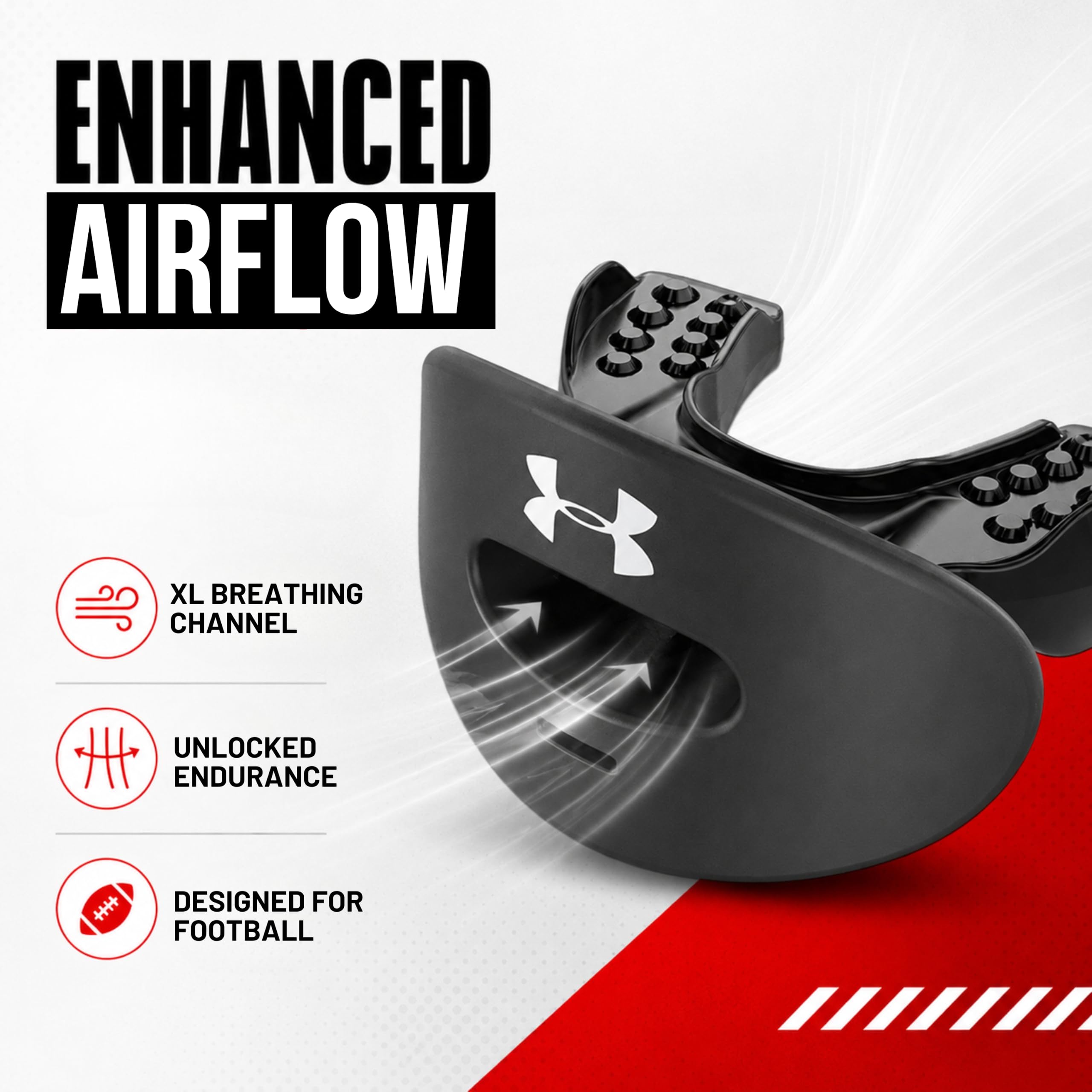 Under Armour detalle de las almohadillas de mordida para comodidad