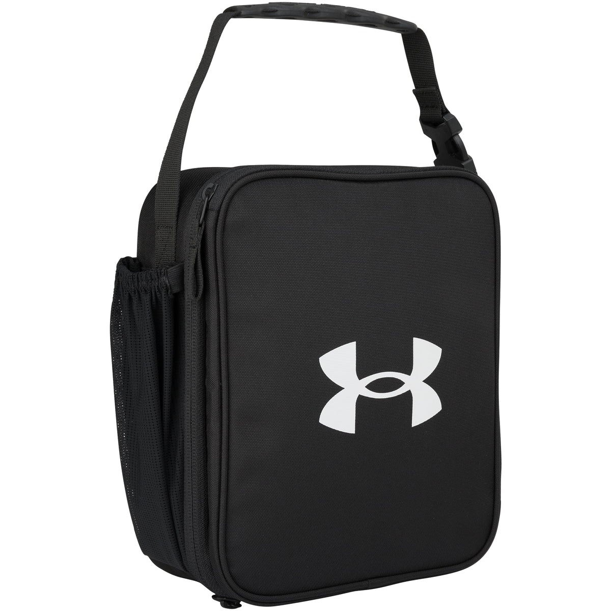 Under Armour vista frontal de la lonchera mostrando diseño resistente y fácil acceso