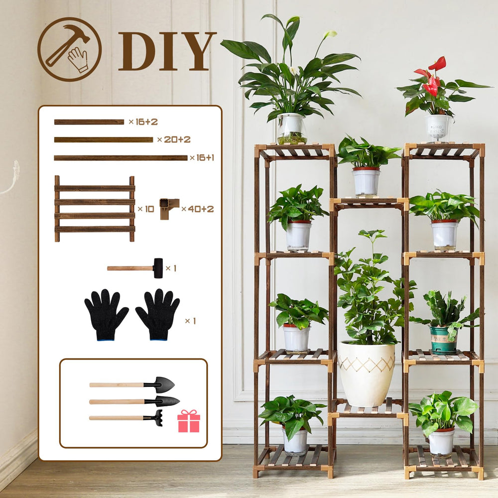 Uneedem plant stand in living room corner creating organized greenery