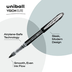 uni-ball visión elite tinta negra mostrando trazo intenso y fluido