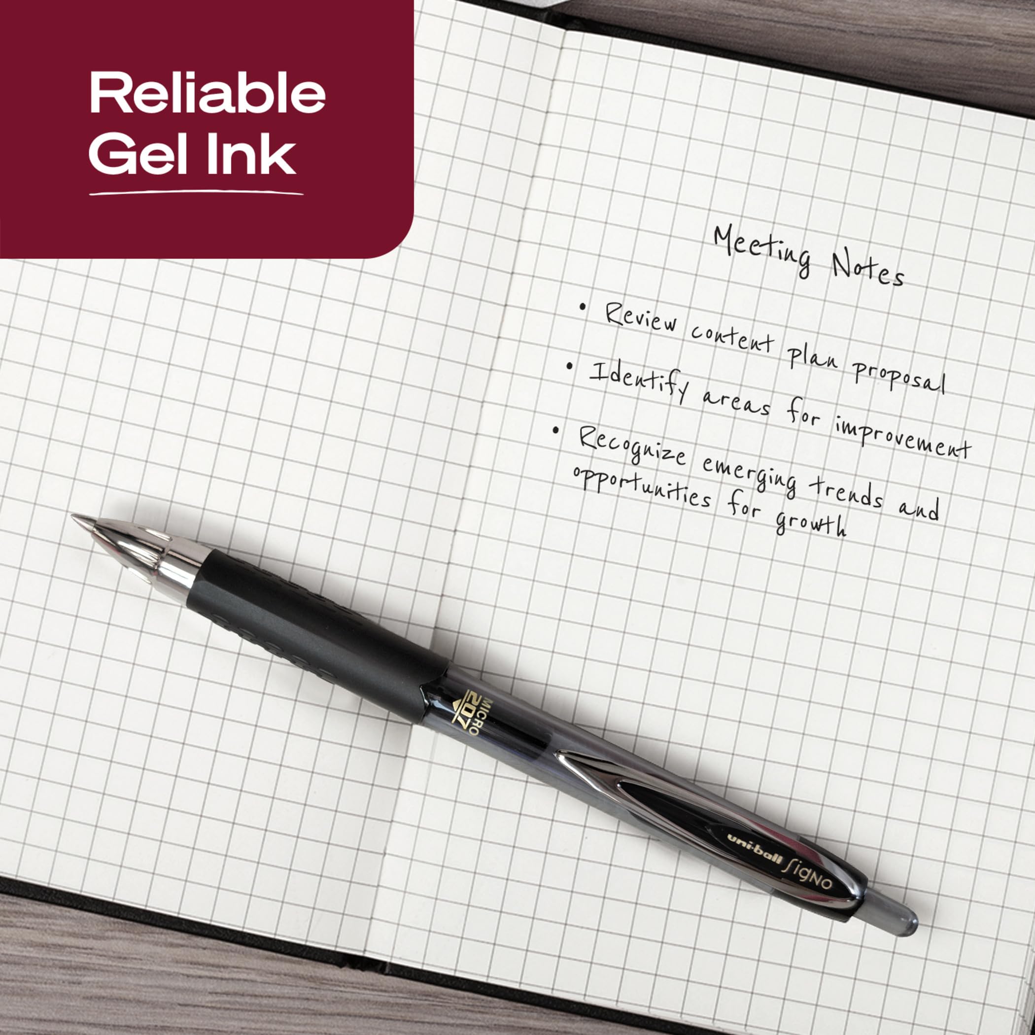 uniball 207 agarre texturizado que reduce la fatiga al escribir
