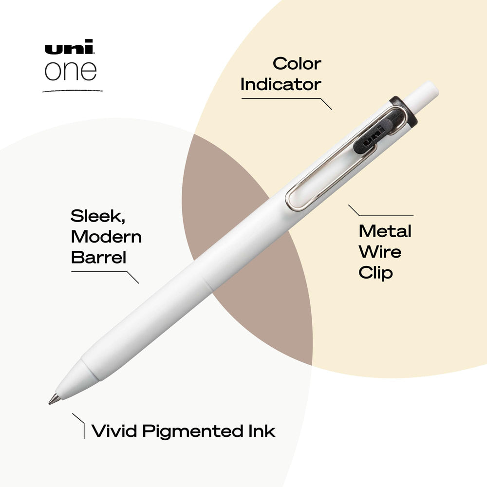 Uniball One muestras de tinta negra intensa y trazos definidos