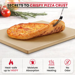 Unicook pizza on stone illustrating crisp bottom and evenly baked toppings