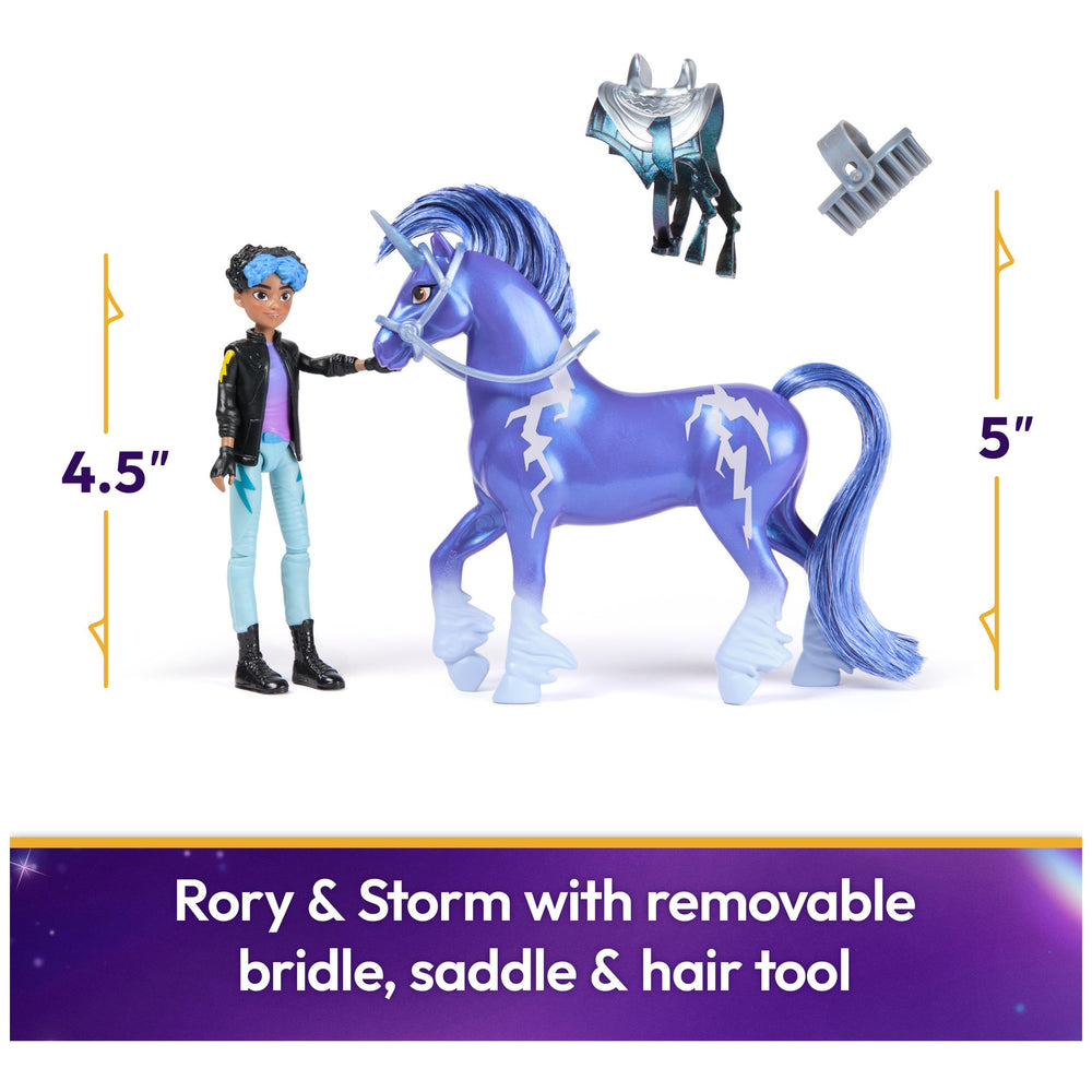 Unicorn Academy Storm de perfil con marcas Weather Magic y crin peinable