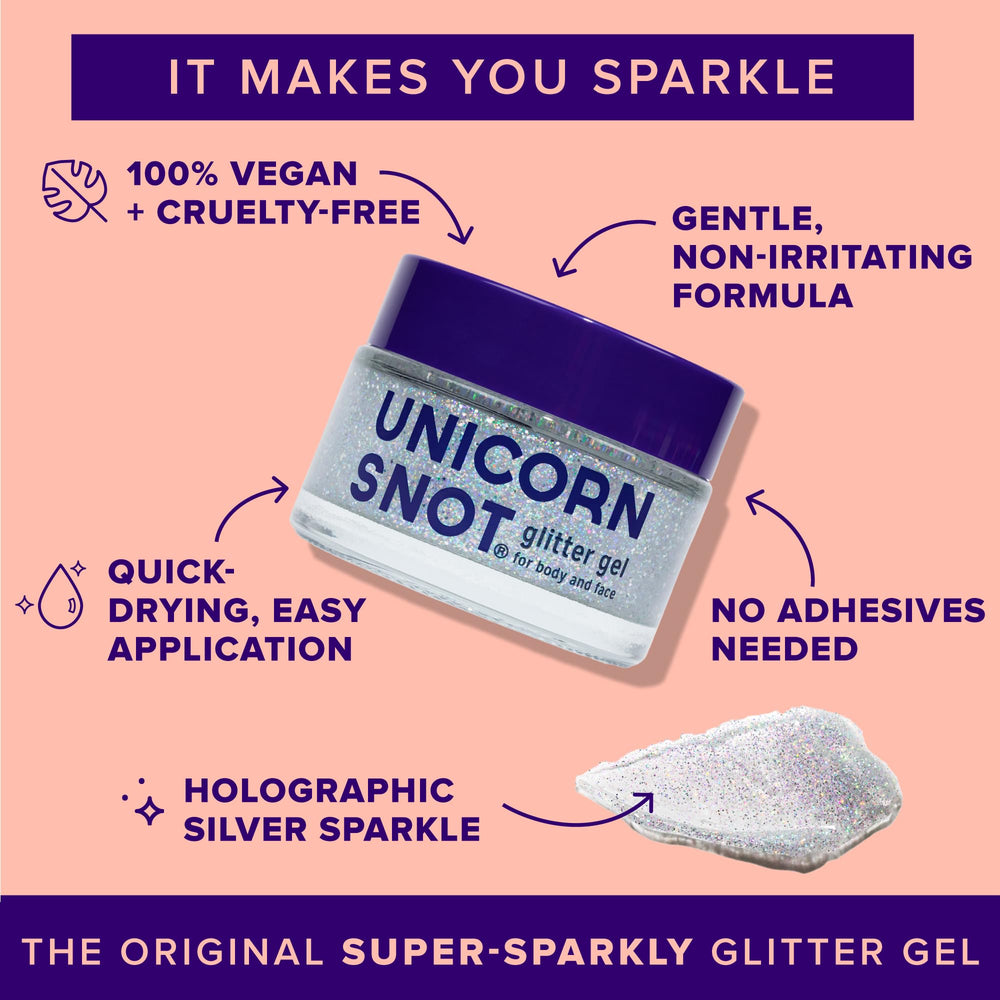 UNICORN SNOT textura de gel con partículas holográficas para acabado uniforme