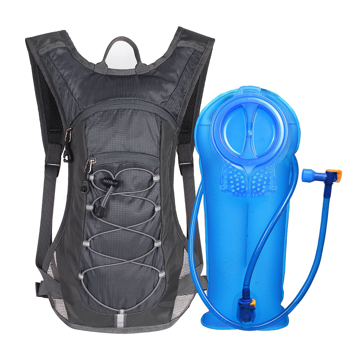Unigear hydration pack front view showing compact storage benefit
