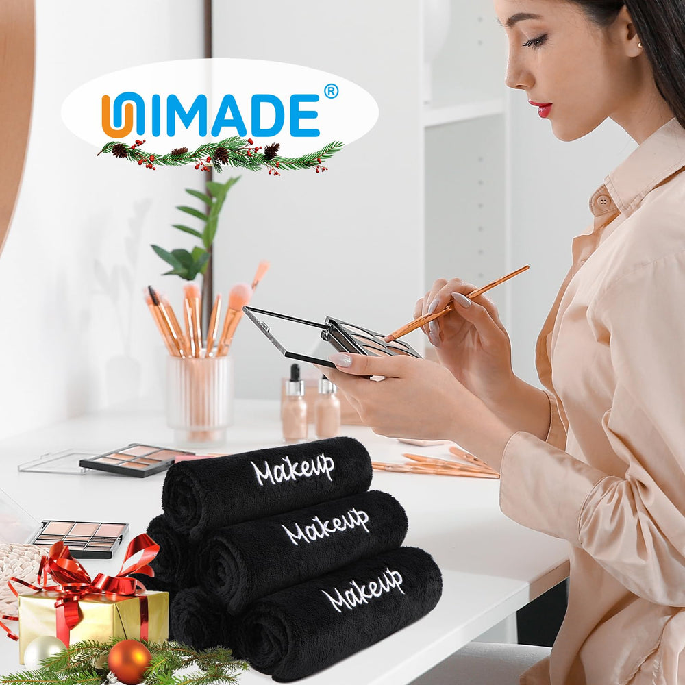 UNIMADE etiqueta "makeup" en primer plano, identificación clara y orden