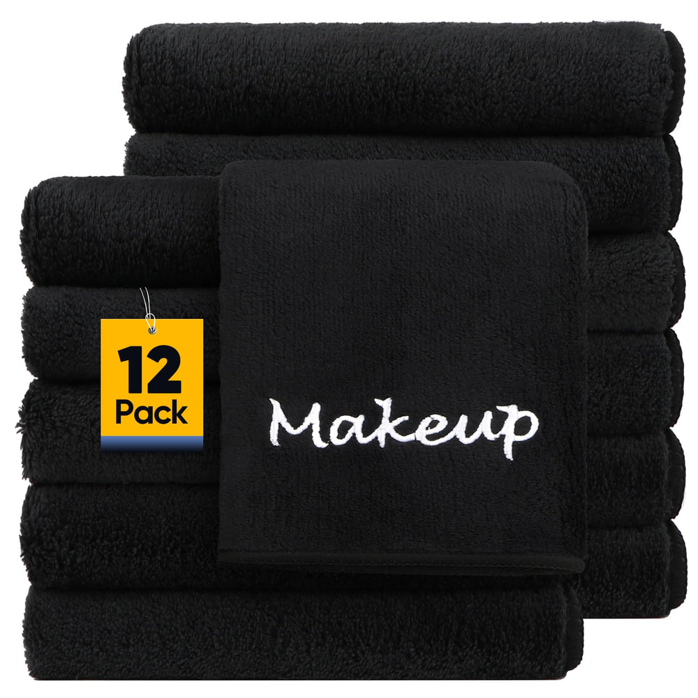 UNIMADE pack frontal de 12 toallitas negras, organización profesional