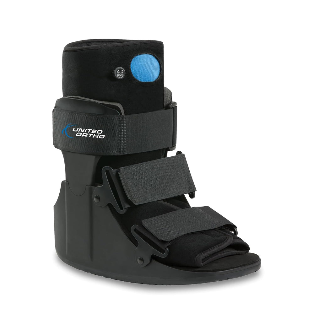 United Ortho vista frontal de la bota CAM con protección estable
