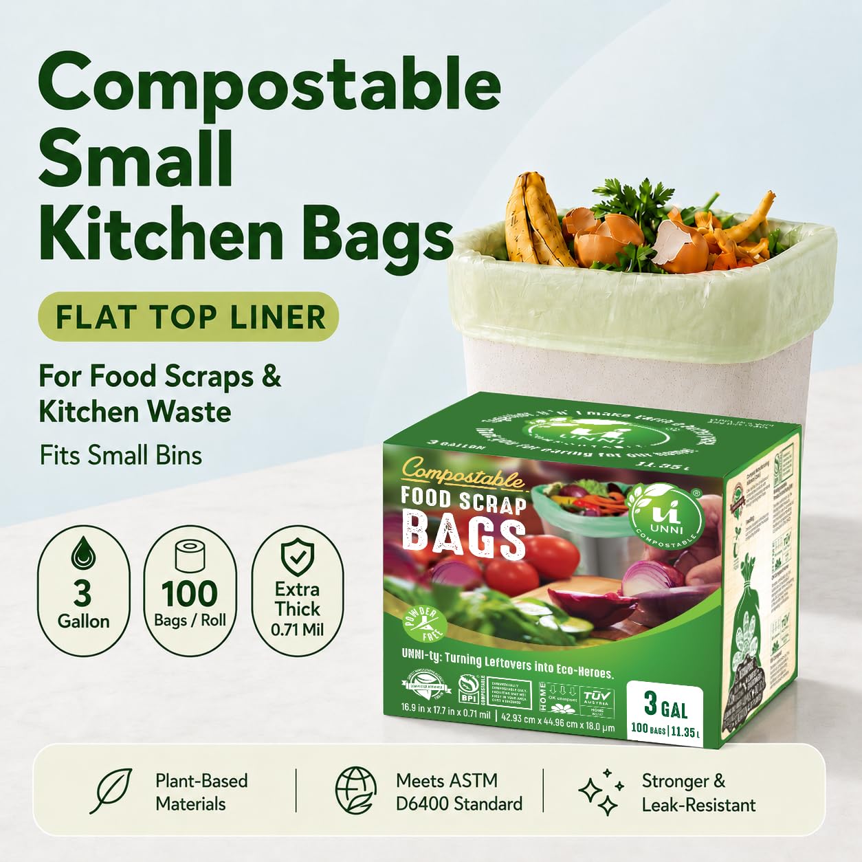 UNNI detalle de textura del material resistente y compostable para confianza