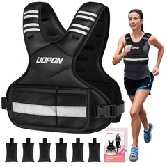 UOPON chaleco frontal mostrando ajuste y cortes ergonómicos para mayor estabilidad