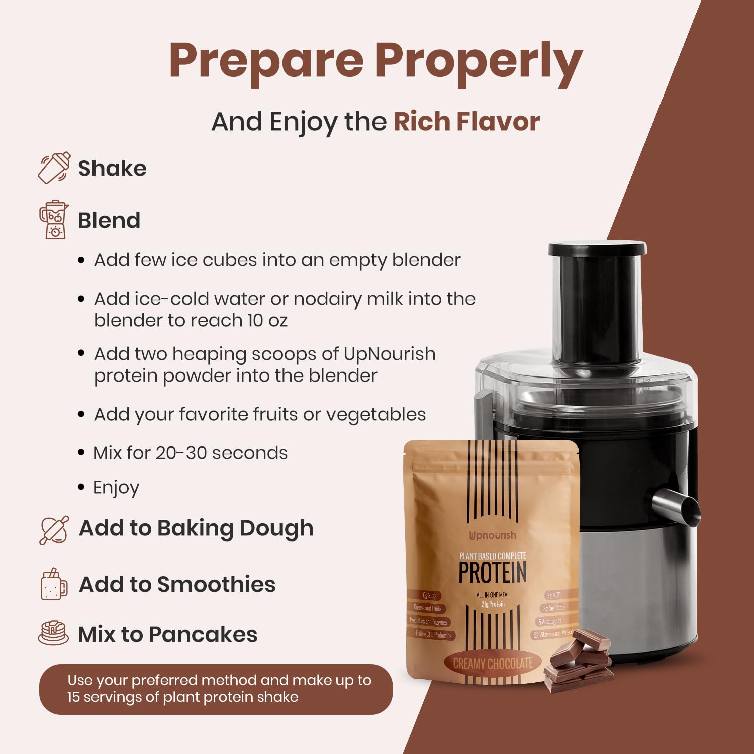 UpNourish comparación de tamaño de porción práctico y claro