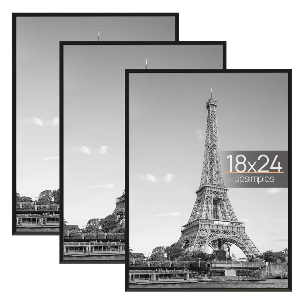 upsimples vista frontal del marco 18x24 mostrando póster y líneas limpias
