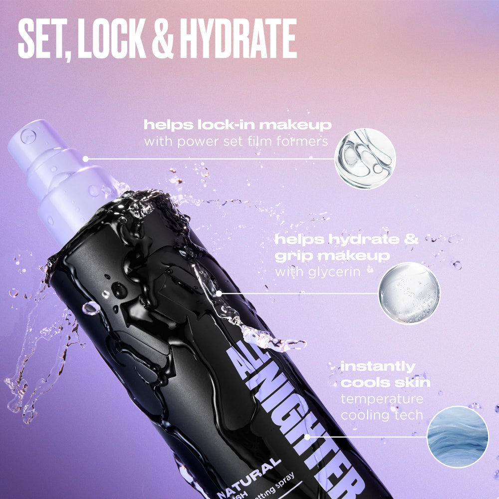 Urban Decay spray en mano para comparar tamaño travel y portátilidad