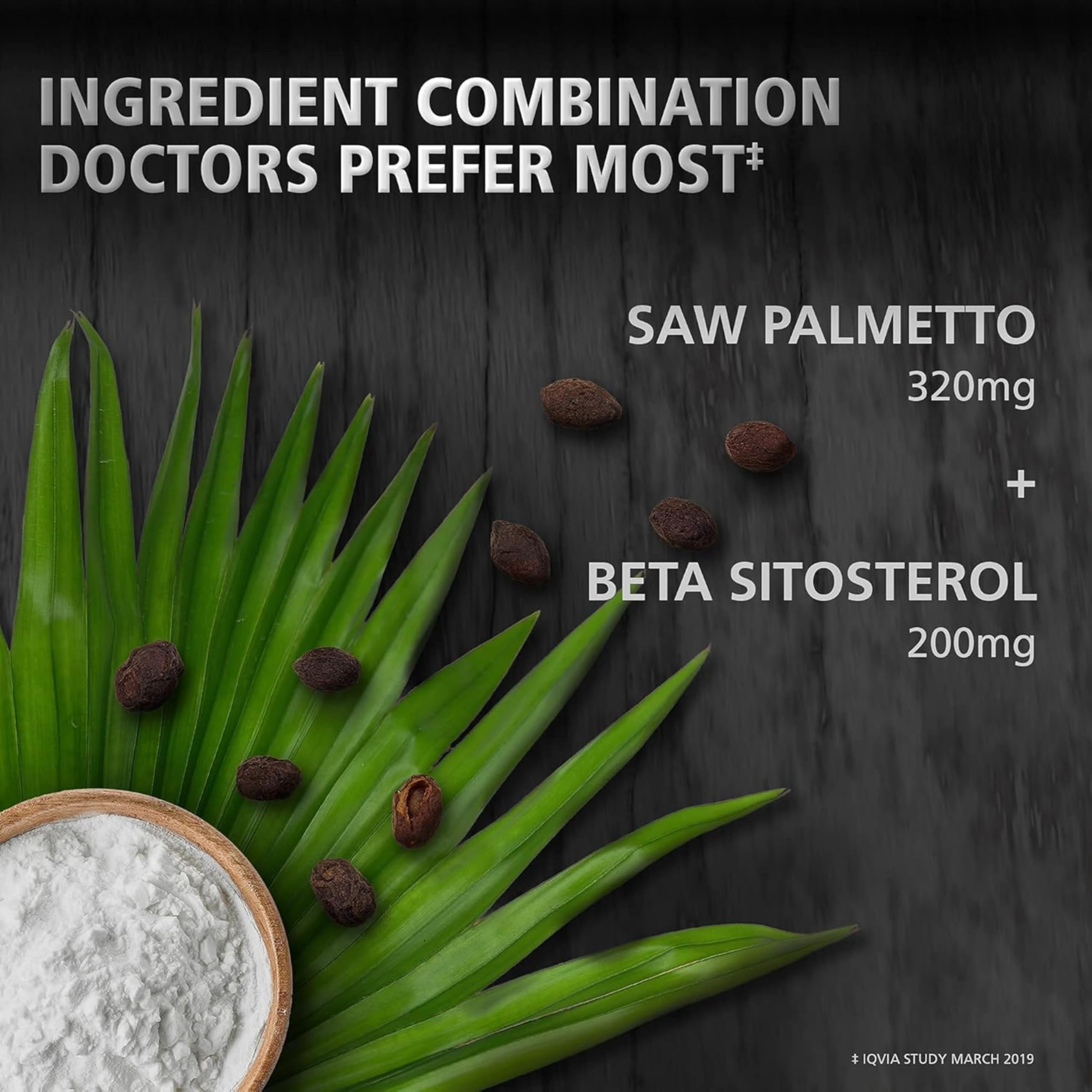 Urinozinc etiqueta de ingredientes destacando saw palmetto y zinc